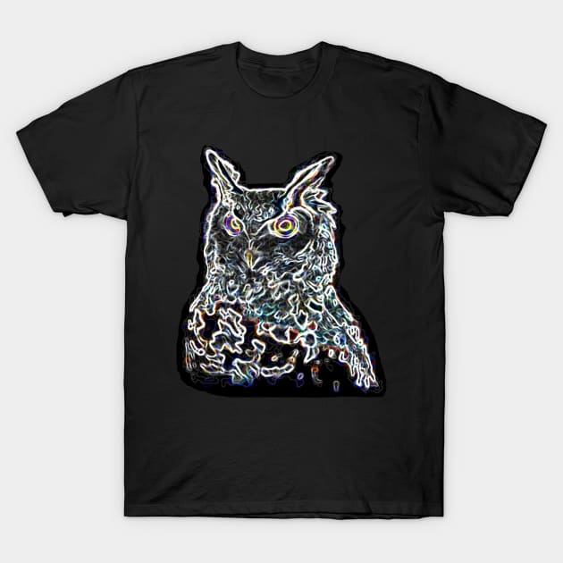 Owl Electric Silhouette 02 T-Shirt by Korvus78
